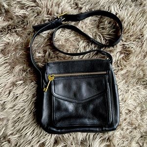 Black Leather Fossil Crossbody